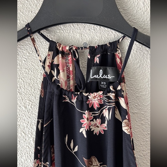 NEW Lulus Feel the Music Midnight Blue Floral Print Maxi Dress Size M - Picture 5 of 10